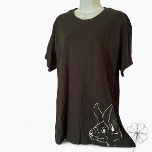 Gildan Black T-Shirt with White Bat graphic